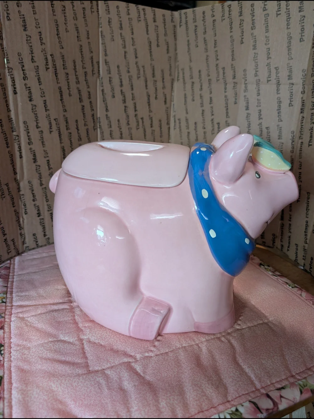 Coco Dottie Pink Ceramic Cookie Jar with Embossed Logo